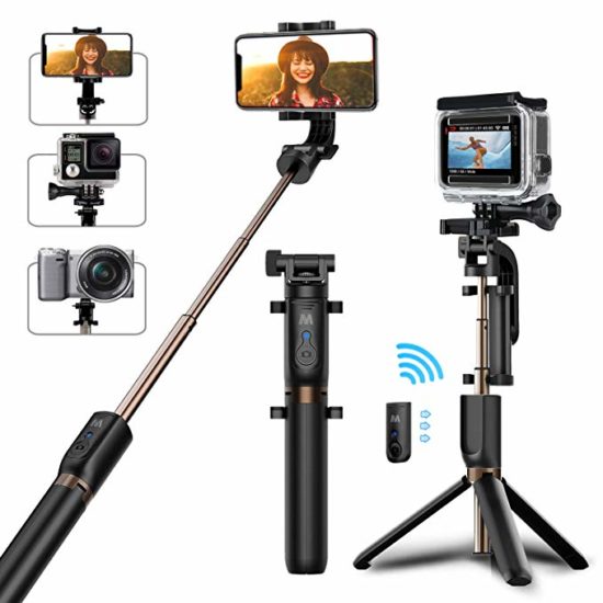 Matone Bluetooth Selfie Stick with Tripod Stand and Detachable Remote iphone tripod smartphone tripod
