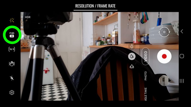 how to set resolution and frame rate
