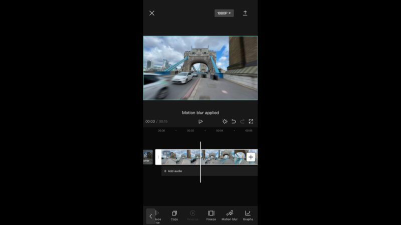 add motion blur to video in capcut